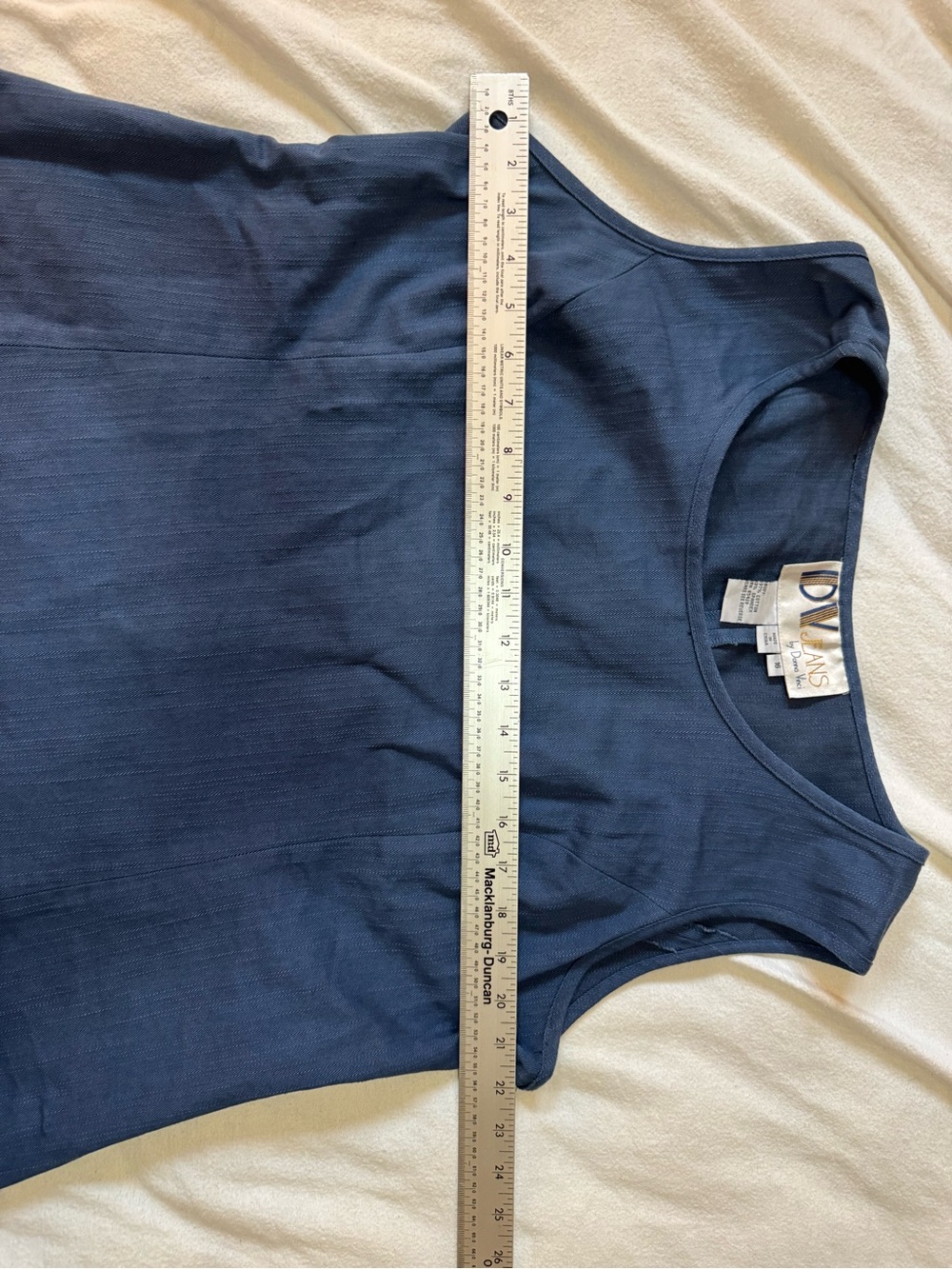 Vintage DV Jeans by Donna Vinci Blue Stretch Denim Tank Top Size 16 - Picture 6 of 7